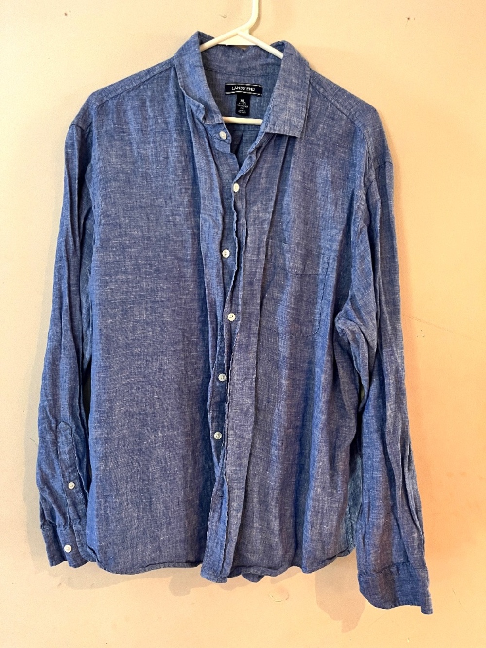 Land's End Men's Linen Shirt, XL